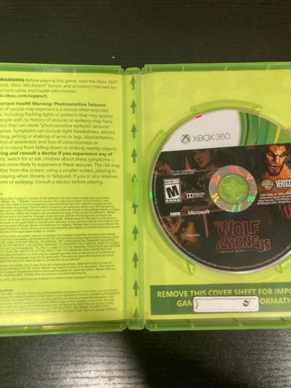 The Wolf Among Us (Microsoft Xbox 360, 2014)